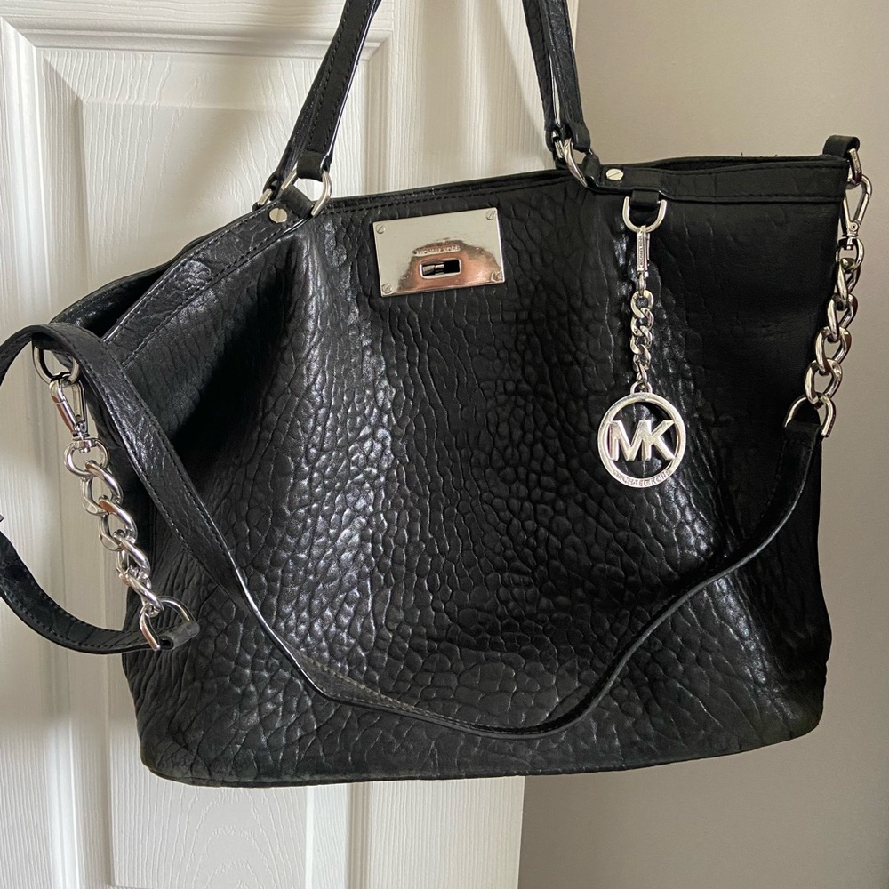 Michael Kors Black Leather Tote Bag